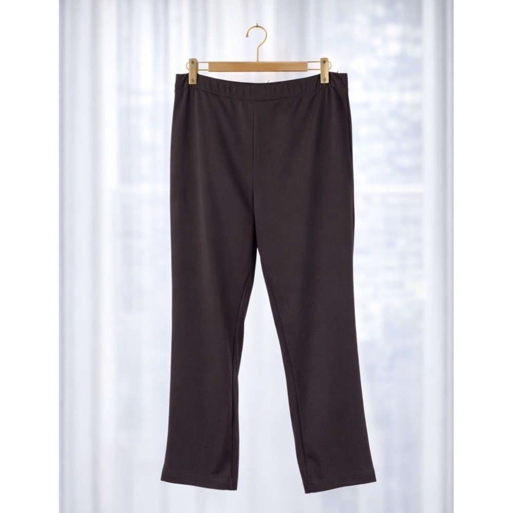 Susan Graver Pull on Knit Pants Chocolate Brown Size 20W Stretch Inseam 29"